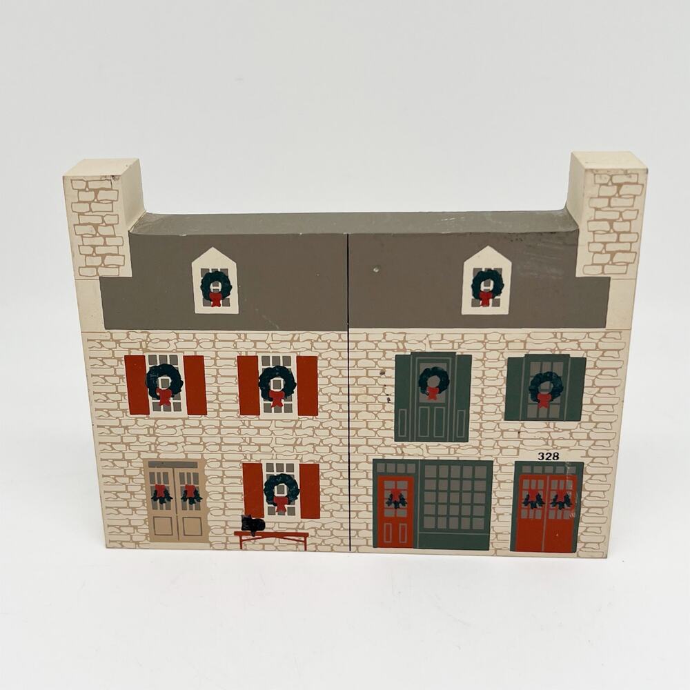 Vintage 1993 The Cat's Meow Stone Row St. Charles Christmas Series Shelf Sitter